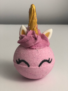 Unicorn Bath Bomb with Fizzy Frosting with Surprise Prize