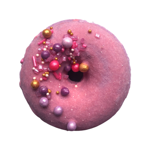 Raspberry Vanilla Sparkle Donut Bath Bomb