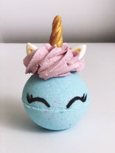 Load image into Gallery viewer, Unicorn Bath Bomb with Fizzy Frosting with Surprise Prize